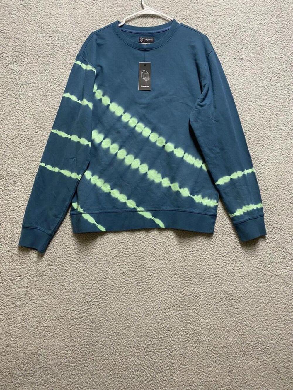 Original Use Sweatshirt Mens M Blue Green Tie Dye Regular Fit Pullover